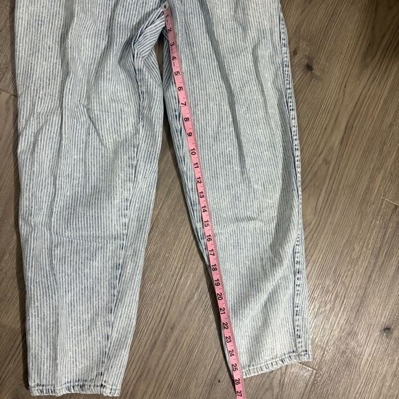 Vtg 80s Gitano Express High Waited Pinstripe Pleated Tapered Crop Jeans Sz 9/10 - Picture 6 of 11